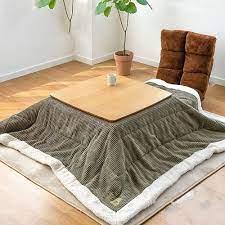 Kotatsu Table with Heater and Blanket Heated Coffee Table, Kotatsu Japanese  Stove Table, Heating Table for Tatami Bed, 4PCS Set Include Green Stripes  Blanket/Pad/Heater/Table: Buy Online at Best Price in UAE -