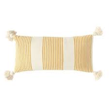 Gold, linen throw pillows : Farmhouse Rustic Yellow And Gold Throw Pillows Birch Lane