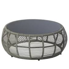 Shop outdoor coffee tables for outdoor ottomans, outdoor footstools and more at ballard designs. Round Resin Wicker And Grey Glass Garden Coffee Table Maisons Du Monde Us Garden Coffee Table Outdoor Coffee Tables Coffee Table