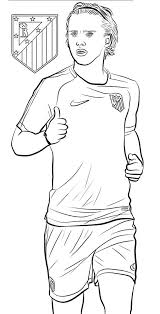Antoine Griezmann Soccer Football Player Coloring Page Sports Coloring Pages Soccer Fans Antoine Griezmann