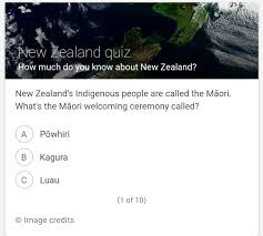 Perhaps it was the unique r. 90 Bing New Zealand Quiz Questions 100 Score Info Blog