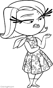Disgust closeup coloring page color online. Disgust Dresses A Flower Dress Coloring Page Coloringall
