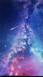 In The Starry Night Wallpaper Iphone Android Background Followme Galaxy Wallpaper Anime Scenery Wallpaper Night Sky Wallpaper