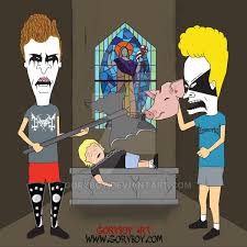 Black Beavis And Butthead Beavis And Butthead Bm Cartoon Comic Books Art Extreme Metal