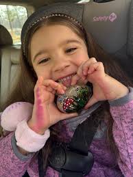 My daughter was very excited to have found this beautiful rock ￼🥰￼