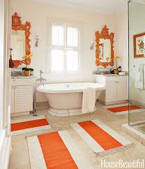 A House With Seaside Glamour Gray Bathroom Decor Orange Bathrooms Best Bathroom Colors