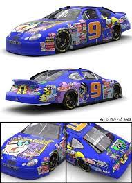 The car race has started! Jerry Nadeaus 9 Cartoon Network Car From Early 1999 As Recreated For The Nascar Racing Series Of Computer Games This One Features Characters From Dexters Lab