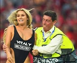 Swimsuit Clad Model Invades Champions League Final Pitch Punch Newspapers