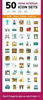 Home Interior Flat Icon Set Flat Icons Set Icon Set Flat Icon