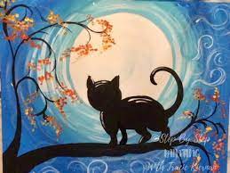 Cat Painting Easy Step By Step Painting Online Acrylic Tutorial