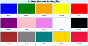 Color English Vocabulary Of The Color Names In English In Complete List With Examples Colors Name In English All Colours Name English Vocabulary