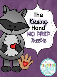 Long list of sites that offer free preschool printables that would work for activity trays; A Classroom On Cloud Nine The Kissing Hand No Prep Freebie