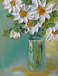Original Oil Painting Impasto Daisy Flowers Bouquet On Canvas Etsy Flower Art Floral Art Impasto Painting