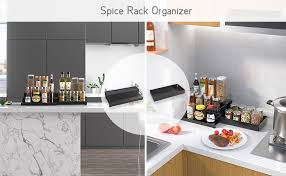 Wide variety of styles in stock. Amazon Com Varwaneo Spice Rack Organizer 3 Tier Plus Drawer Shelf Expandable Cabinet Spice Rack Step Shelf Organizer Kitchen Spice Rack Utensil Holder Bathroom Countertop Organizer Storage Rack 12 7 25 5 Inch Home Kitchen