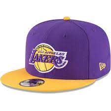 Men S New Era Purple Gold Los Angeles Lakers 2 Tone Original Fit 9fifty Adjustable Snapback Hat Los Angeles Lakers Snapback Hats Snapback