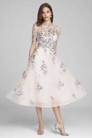 Embroidered Floral Tea Length Dress In 2020 Floral Tea Length Dress Tea Length Dresses Cocktail Dress Wedding