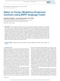 PDF) Biden vs Trump: Modelling US general elections using BERT language  model