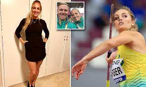 Barber won gold at the 2019 world championships with 66.56 m on the final throw. Doha World Championships Australian Javelin Thrower Kelsey Barber Takes Gold Medal Daily Mail Online