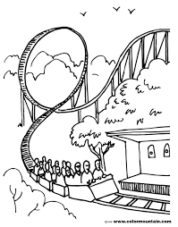 Roller Coaster Coloring Sheet Create A Printout Or Activity Roller Coaster Drawing Coloring Pages Coaster Art