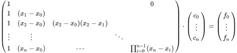 X1, x3, y1 and y3 need to be entered/copied from the table. Polynominterpolation Wikipedia