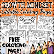 What is personalized name coloring pages? Free Growth Mindset Coloring Page Editable By Ford S Board Tpt