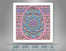 Download M11 Easter Egg Svg 3d Egg Svg For Cricut Glowforge Files Laser Cut Files 3d Mandala Svg Multilayered Mandala Svg Craftmegood