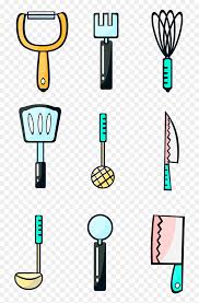 Nonstick skillets, a sauce pan and a cast iron dutch oven will easily be your most used pieces of kitchen equipment, and they can be tucked away without a commotion. Living Supplies Hand Painted Cartoon Kitchen Utensils Clipart Kitchen Utensils Cartoon Hd Png Download Vhv