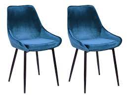 Chaise industrielle métal noir bois recyclé leeds (lot de 2). Chaise Velours Vente Unique