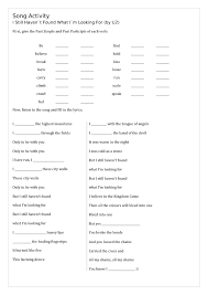 I Still Haven T Found What I M Looking For Song Worksheet I Still Haven T Found What I M Looking For By U2 Songs Lyrics U2 Lyrics