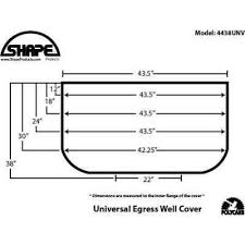 Size the horizontal area of the window well needs to be a minimum of nine square feet, with a minimum horizontal projection and vertical width of 36 inches. Universal Fit Window Well Cover Plastic Fire Egress 400lb Capacity 44 X 38 In Ebay