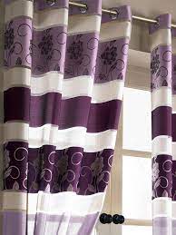 Jasmine Floral Purple Eyelet Voile Curtain Purple Home Curtains Purple