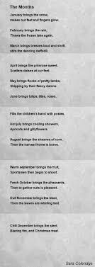 The Months Poem By Sara Coleridge Poem Hunter Coleridge Poetry Ideas Nature Poem