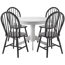 Kentucky White Dining Table With 4 Black Chairs White Dining Table Black Wood Dining Table Dining Table