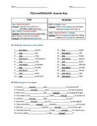 Too And Enough Grammar Practice Worksheet Grammar Practice Practices Worksheets Time Worksheets