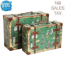 A wide variety of travel trunks options are available to you Decorative Suitcase Set Trunk 2 Vintage Antique Retro Style Luggage Travel Decor Ebay