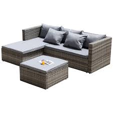 Shop our selection of patio dining sets, outdoor conversation sets, outdoor bistro sets & more at the home depot canada. Gardenised Outdoor Patio Garden Contemporary Sectional Sofa With Cushion And Ottoman Coffe The Home Depot Canada