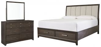 My bedroom sets come with a variety of furniture options. Brueban Queen Panel Bed With 2 Storage Drawers With Mirrored Dresser B497 B1 B2 Bedroom Sets Price Busters Furniture