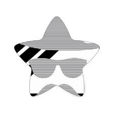 Hat Glasses Mustache Man Black And Gray Star Sticker Christmas Stickers Xmas Eve Custom Holiday Merry Star Sticker Christmas Stickers Stickers Christmas