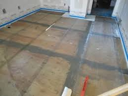 They leveled the subfloor before laying the floating floor down. How To Apply Concrete Over Wood Concrete Kitchen Floor Flooring Concrete Floors