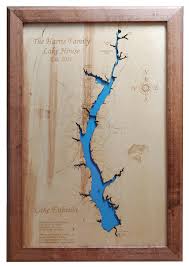 Wood Laser Cut Map Of Lake Eufaula In And 50 Similar Items