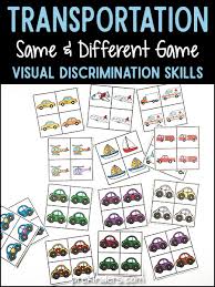 Transportation Same Different Cards Visual Discrimination Transportation Preschool Transportation Activities