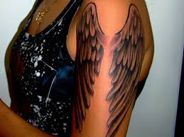 Black work detailed angel wings tattoos. Angel Tattoos 45 Unbelievable Collections Design Press