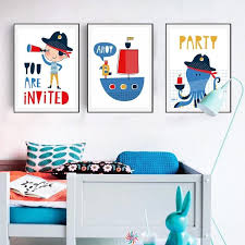Collection by maya gamer • last updated 3 days ago. Cartoon Party Pirates Colorful Nursery Wall Art Posters For Kids Boys Room Canvas Prints Paintings For Nursery Wall Art Nursery Colors Animal Wall Art Nursery