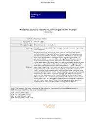 Music may be soft or loud, slow or fast, and regular or irregular in tempo—all of these are evidence of a performer interpreting a composition's elements or parameters. Pdf What Makes Music Relaxing An Investigation Into Musical Elements