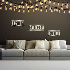 Enjoy dining under the stars, create a relaxing spa environment, or accent your home theater in seconds; Lights Camera Action Wall Sticker Home Theater Movie Room Wall Decal Vinyl Theater Room Kids Room Home Decor Wall Stickers Aliexpress