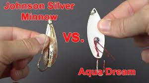 One of the most versatile and successful lures ever made, the legendary johnson add a swirltail grub trailer bait for a deadly lure for salmon, walleye, bass, pike and musky. Aqua Dream Spoon Vs Johnson Silver Minnow Spoon Lure Comparison Test Youtube