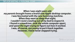 It can be a fun type of assignment to write, if you approach it properly. Personal Essay Definition Format Examples Video Lesson Transcript Study Com