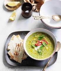 Zucchini And Mint Soup Recipe With Grilled Flatbread Recipe Grilled Flatbread Recipes Soup Recipes