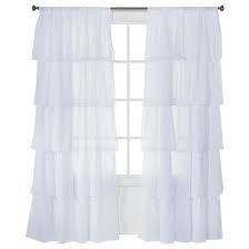 Xhilaration Ruffle Window Panel 50x84 Ruffle Curtains White Paneling White Ruffle Curtains