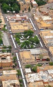 This is surrounded by the kind of typical suburbia that could belong to any american city. Aerial View Of Downtown Santa Fe During Indian Market 2011 Photo Shot From An Airplane Copyright Swa New Mexico Santa Fe Taos New Mexico Sante Fe New Mexico